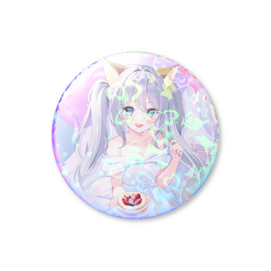 Hologram Pin Badge - Birthday Illustration