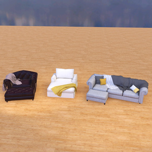 Couch and sofa Seating Pack 3D Props 缩略图 6