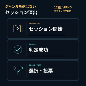 ココフォリア対応｜卓の流れが一目で伝わる｜セッション演出12種｜汎用APNG