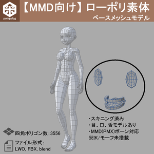 【MMD向け】ローポリ素体