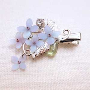 傘と紫陽花の和風ピアス イヤリング(雨の日コーデ3点セット)傘レジンと