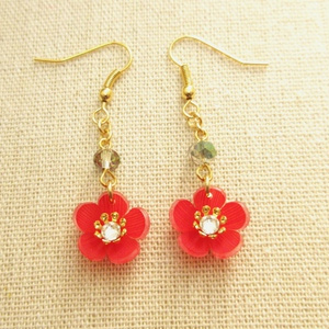 傘と紫陽花の和風ピアス イヤリング(雨の日コーデ3点セット)傘レジンと