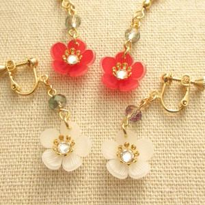 傘と紫陽花の和風ピアス イヤリング(雨の日コーデ3点セット)傘レジンと