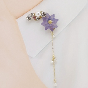 狐の嫁入り 青彼岸花柄の狐面と鬼灯と彼岸花傘の和風ピアス イヤリング