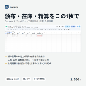 同人サークル向け 売上・在庫・イベント精算シート｜イベント集計・在庫アラート・合同精算をGoogleスプレッドシートで自動化【無料体験版】