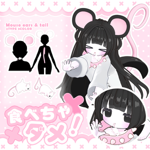 【食べちゃダメ！】𓆩♡𓆪  Mouse ears & tail accessory set