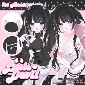 【8アバター対応】 Little Devil Horn & Tail Accessory Set