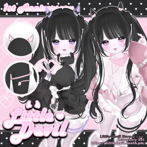 【8アバター対応】 Little Devil Horn & Tail Accessory Set