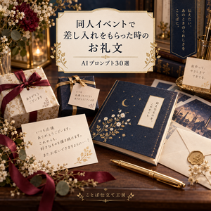 同人イベントで差し入れをもらった時のお礼文｜コピペで使えるAIプロンプト30選