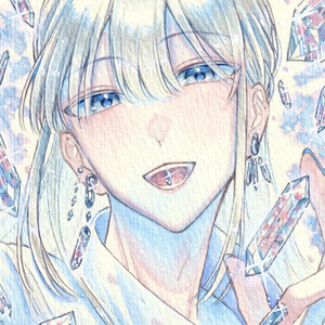 手描きイラスト オリジナル 「花海の人魚」 原画 創作 女の子 手描きイラスト オリジナル 「花海の人魚」 原画 創作 女の子