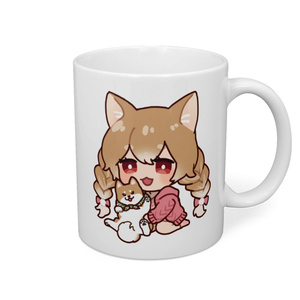 まるちぃと柴犬マグカップ（右利き用）