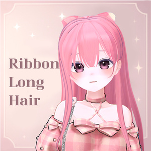 [Avatar Update] Ribbon Long Hair リボン付きロングヘア includes 15 colors