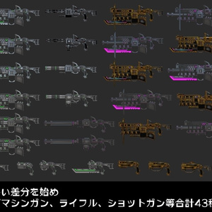 『FM-MW002 VL-Gatling』砲身回転アニメーション付き　武器70種、小物、テクスチャ7種セット 缩略图 2