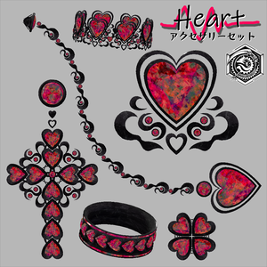 『-Heart- アクセサリーセット』PhysBone設定済み アニメーション付き小物セット