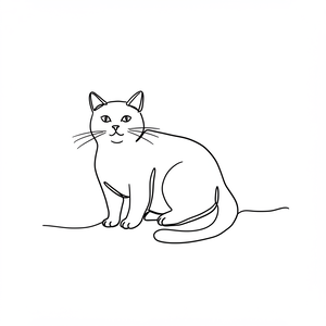 手書き風ミニマル動物セット　シンプル一本書き　身近な動物編