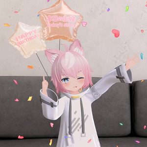 【100円感謝価格🎈】にくきゅう・ハート・星ふわふわ風船「Happy Float」【VRChat向け】 缩略图 3