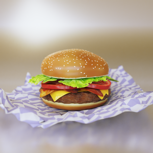 3Dモデル クラシックチーズバーガー