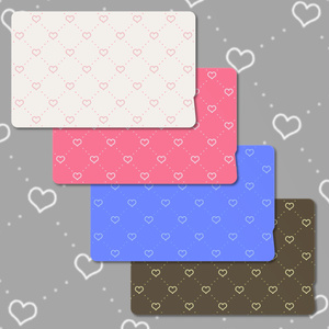 diagonal-grid-heart　ICカードステッカー