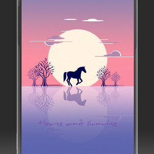 Horse and Sunrise　クリアiPhoneケース