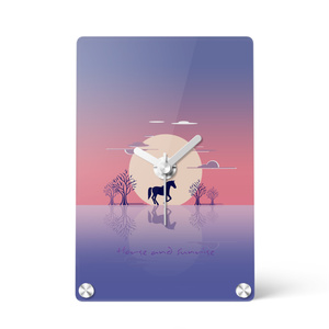 Horse and Sunrise　アクリル時計 - 100x148mm