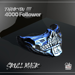 『No. 26-0-0 / 4000 Followers』 Half Skull Mask