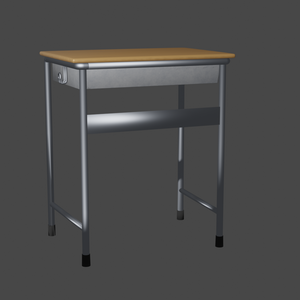 無料【Blender】学校机・椅子セット