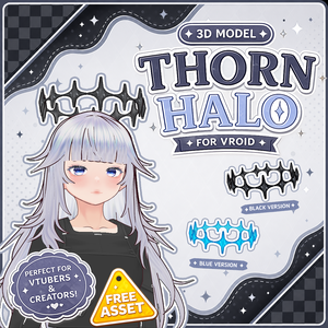 🖤 Thorn Halo + Cristal Crown ♡ Gothic & Fantasy Set 【VRoid Accessory】 ✦ とげハロー