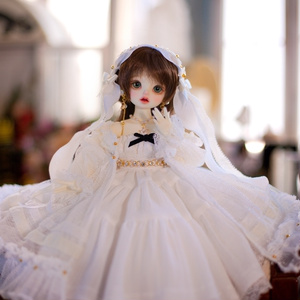 □BABY KUMAKOちゃんサイズ ミニ丈着物メイド服セット(水色