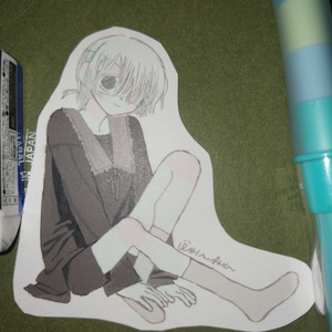 White-haired boy sticker