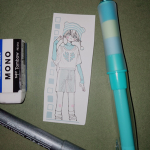 Light blue boy sticker