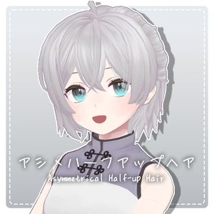【VRChat想定】アシメハーフアップヘア/AsymmetricalHalf-upHair【PB対応】