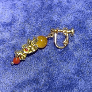 郷田龍司 黄龍イメージ天然石ピアス(両耳セット割引有り)