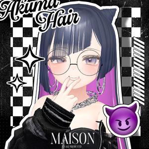 [VRC Hair] 👿あくまHair👿+丸めがね