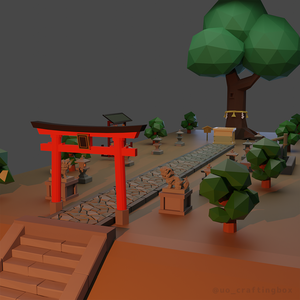 [FREE] Low Poly Shrine Pack / [無料] ローポリ神社パック
