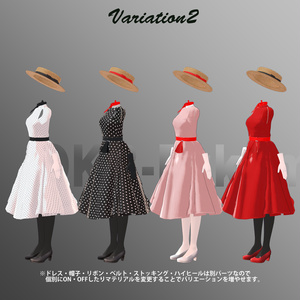 【7アバター対応】1950's レトロドレスセット 缩略图 8