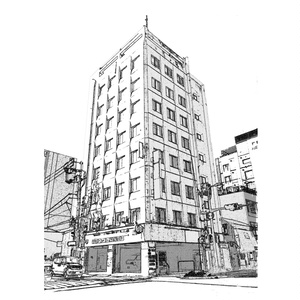 ビルの線画素材