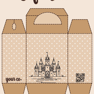 お城BOX 展開図｜印刷用PDFパッケージデータ｜名前入可能