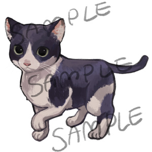 ぶち猫のフリーアイコン【2種＋透過あり】🐈Bicolor Cat - ねこねこ