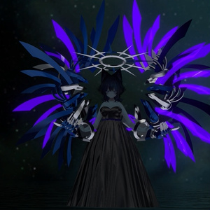 【無料】【VRChat想定】左右非対称天使翼/サブアーム/ヘイロー