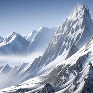 【背景素材】山岳と雪景色 ①
