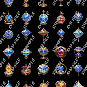 【ゲーム素材】金属アーティファクト集 (120種)