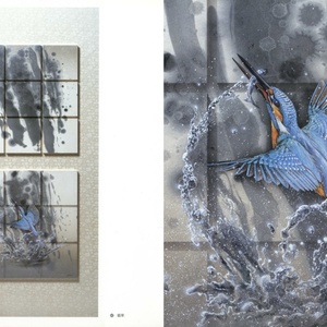 油絵 油彩 油彩画 絵 絵画 【青い空とミモザ】 油絵 油彩 油彩画 絵