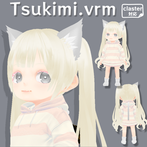 【cluster対応/ vrm】Tsukimi【オリジナル３Dモデル】