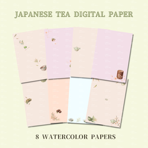 Japanese Tea Digital Paper Collection