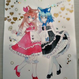 えーそら猫耳メイド  A4サイズ  額縁