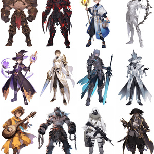 【男キャラ全身立ち絵ジョブ別2】著作権フリーの高解像度素材(100枚)    