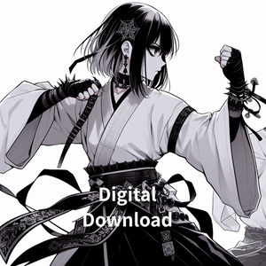 Gothic Ninja Coloring Book: Line Art Collection Vol.1