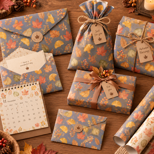 無料あり|秋 紅葉柄デジタルペーパー 6枚セット|Autumn Leaves Digital Paper|背景素材・ デジタル手帳・壁紙・ラッピング|大人かわいい・くすみカラー