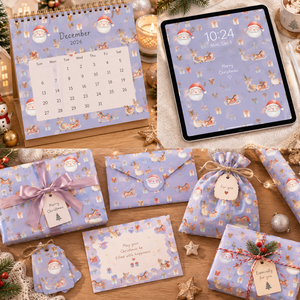 無料あり|クリスマス柄デジタルペーパー6枚セット|Christmas Digital Paper|背景素材・ デジタル手帳・壁紙・ラッピング|大人かわいい・くすみカラー