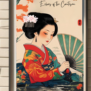 着物を着た女性　Elegant Woman in Kimono - Digital Poster